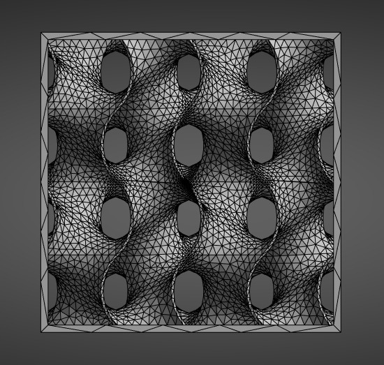 Technical render of a gyroid structure